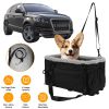 Small Dog Car Seat with Harness Center Console Pet Booster Seat Travel Car Seat with Side Pocket Cotton Velvet Cushion for Dogs Cats Up to 9LBS