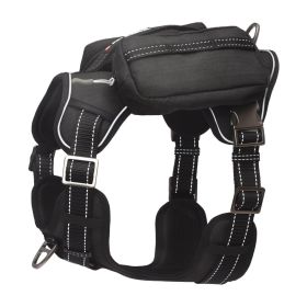 PETMARVEL High-Perfomance Tactical Dog Harness With Backpack, No Pull Front Clip & Metal Buckles (Option: Black-XLarge)