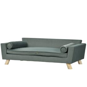 Dog Couch with Removable Pillows, Foam Pet Sofa, Cat Sofa with Removable Washable Cushion & Water-Resistant Fabric, Gray (Option: Gray-1020x630x265 mm)