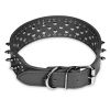 iMounTEK Leather Studded Dog Collar – Adjustable Spiked PU Leather Pet Collar for Strong Breeds & Everyday Style