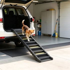 Black Folding Pet Car Ramp Foldable Dog Ramp for Large Medium Small Dogs (Option: default title)
