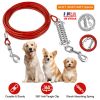 iMounTEK 29.5FT Dog Tie Out Cable – Heavy-Duty Chew-Resistant Dog Lead with Shock-Absorbing Spring & 360° Swivel Clips