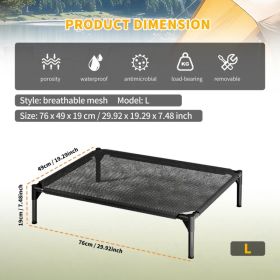 L-Type Mesh Pet Bed – Elevated Cooling Dog Cot with Breathable Ventilation, Durable Waterproof Teslin Fabric (Option: defaulttitle)