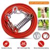 iMounTEK 49.2FT Dog Tie Out Cable – Heavy-Duty Chew-Resistant Dog Lead with 360° Swivel Clips & Shock-Absorbing Spring
