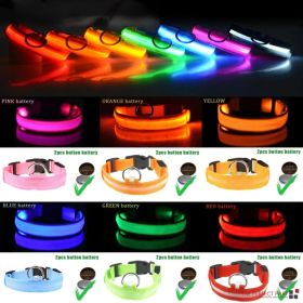 LED Adjustable Dog Collar Blinking Flashing Light Up Glow Pets Safety Waterproof (Option: XL-Blue)