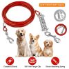 iMounTEK 49.2FT Dog Tie Out Cable – Heavy-Duty Chew-Resistant Dog Lead with 360° Swivel Clips & Shock-Absorbing Spring