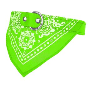 Adjustable Bandana Leather Pet Collar with Triangle Scarf (Option: DogBandanaCollarGreenM)