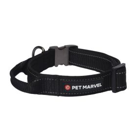 PET MARVELHigh Performance Tactical Dog Collar 1.25 In Wide With Handle (Option: Black-Large)