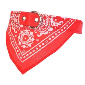 Adjustable Bandana Leather Pet Collar with Triangle Scarf (Option: DogBandanaCollarRedL)