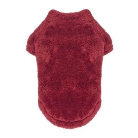 Soft Plush Pullover (Color: Burgundy, size: 4XL)